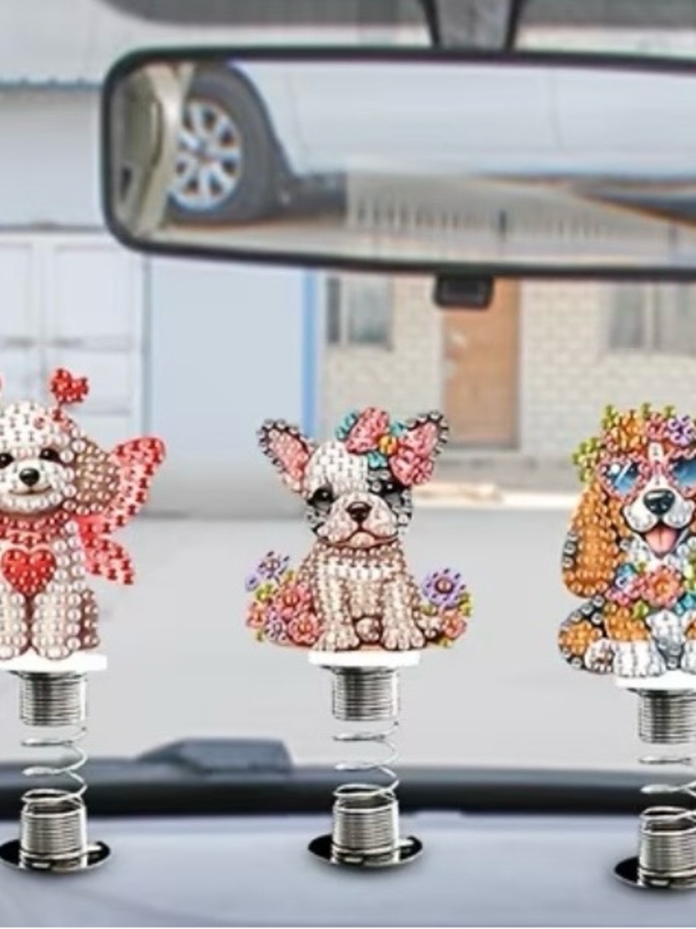 Hand Crafted Rhinestone Dog Car Dashboard Bobble Head Decor - pick 1 (sealed) - Picture 5 of 5